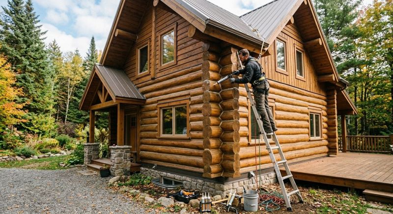 Log Home Weatherproofing in Kansas City, KS
