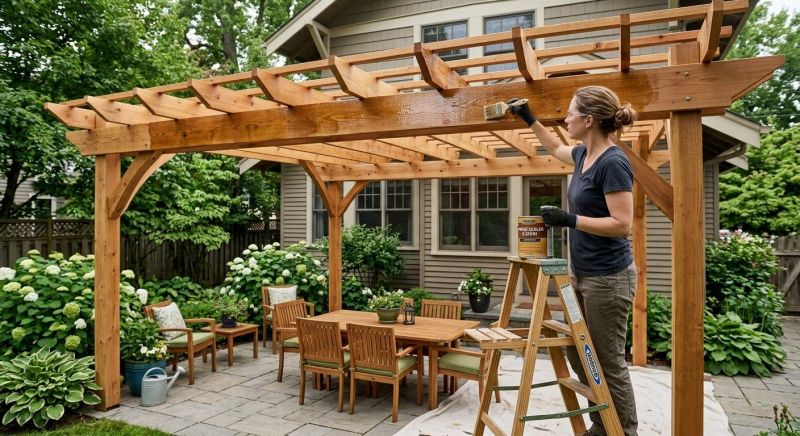 Pergola Sealing in Bellevue, WA